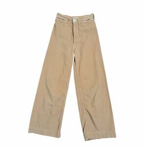 Jesse Kamm Women's 0 Brown Corduroy High Rise Straight Leg Sailor Pants EUC